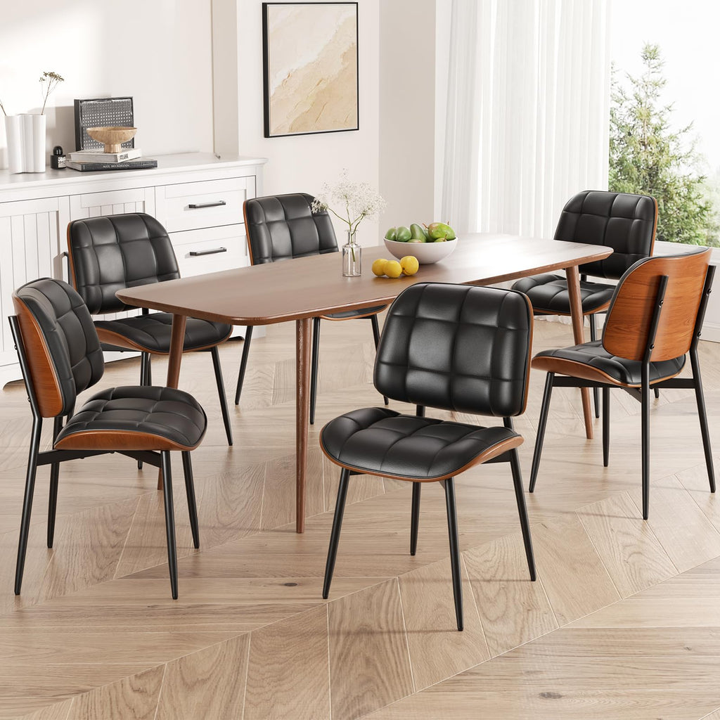 Black Faux Leather Dining Chairs Set of 4 H10503