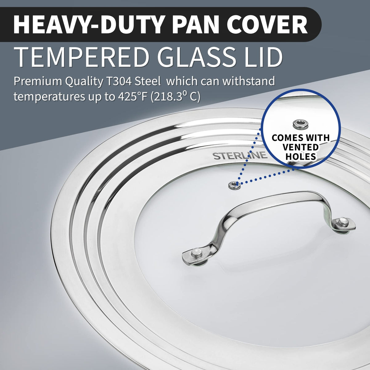 Tempered Glass Universal Lid with Steam Vent S67105