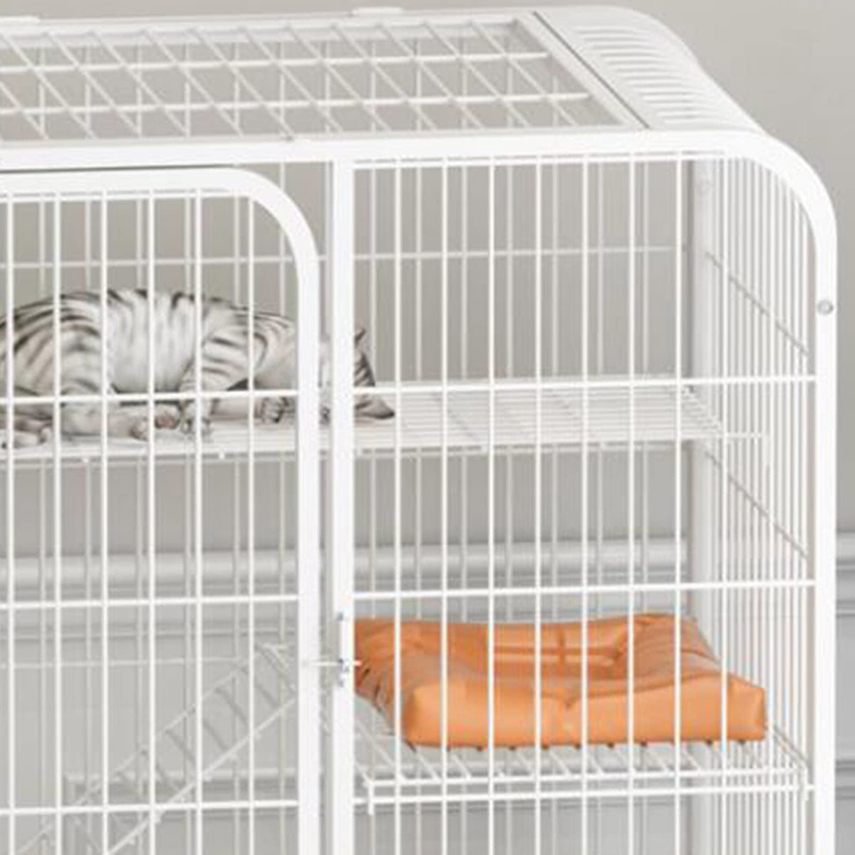 Large 3-Tier Metal Wire Cat Cage with Hammock and Casters E182121