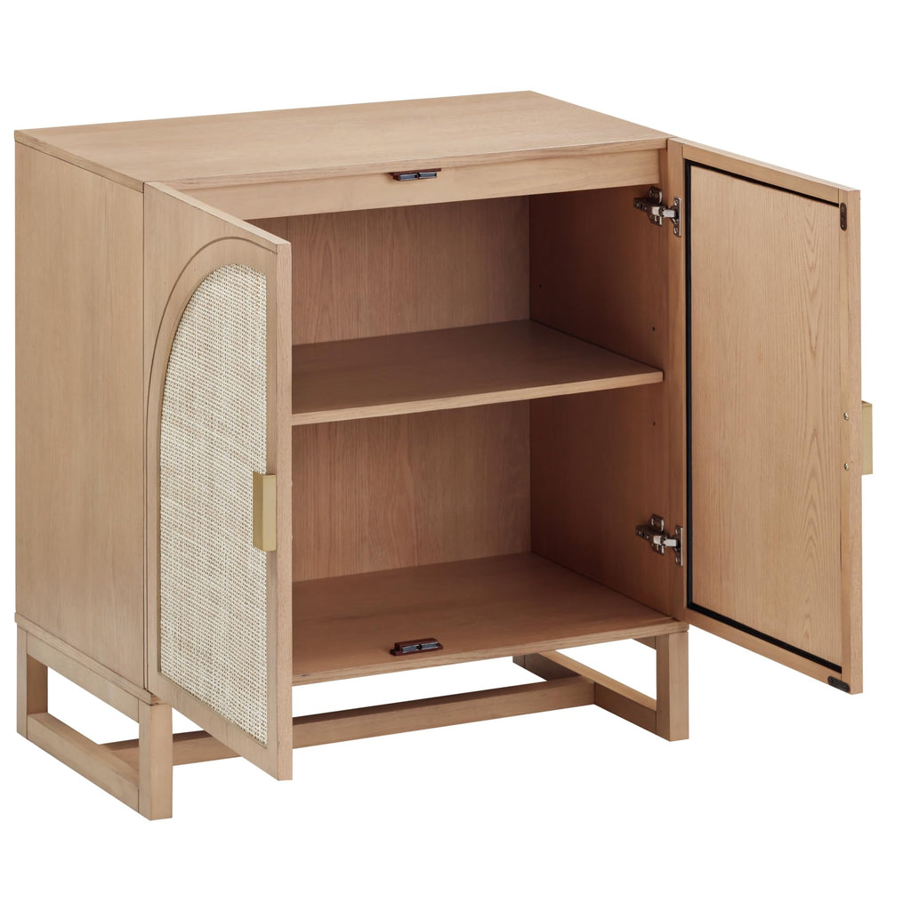 Mid-Century Modern Wood Storage Cabinet with Doors E647760
