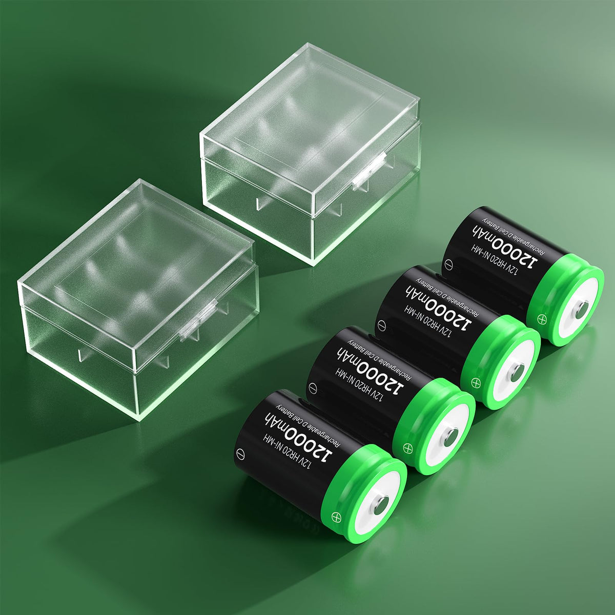 Rechargeable D Batteries, 12000mAh Ni-MH 1.2V 4-Pack O8739
