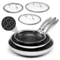 Nonstick Stainless Steel Frying Pans with Lid Z20647