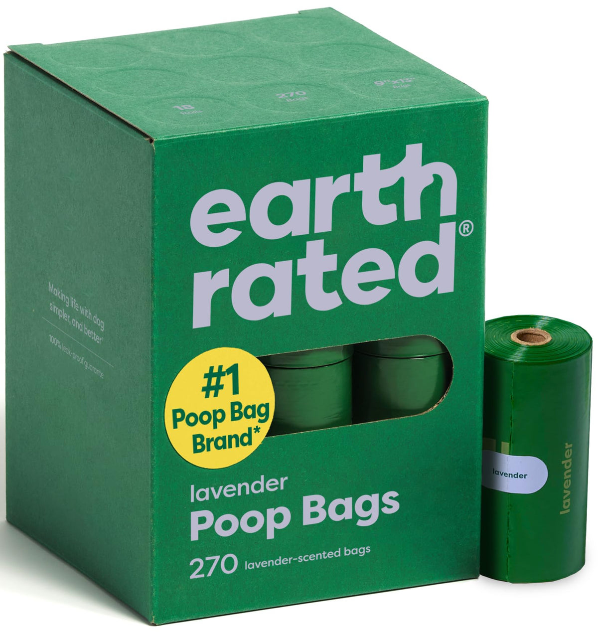 Dog Poop Bags on Refill Rolls, 270 Bags, Lavender Y492