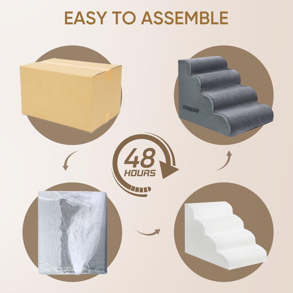 4-Step Grey Pet Stairs K537127