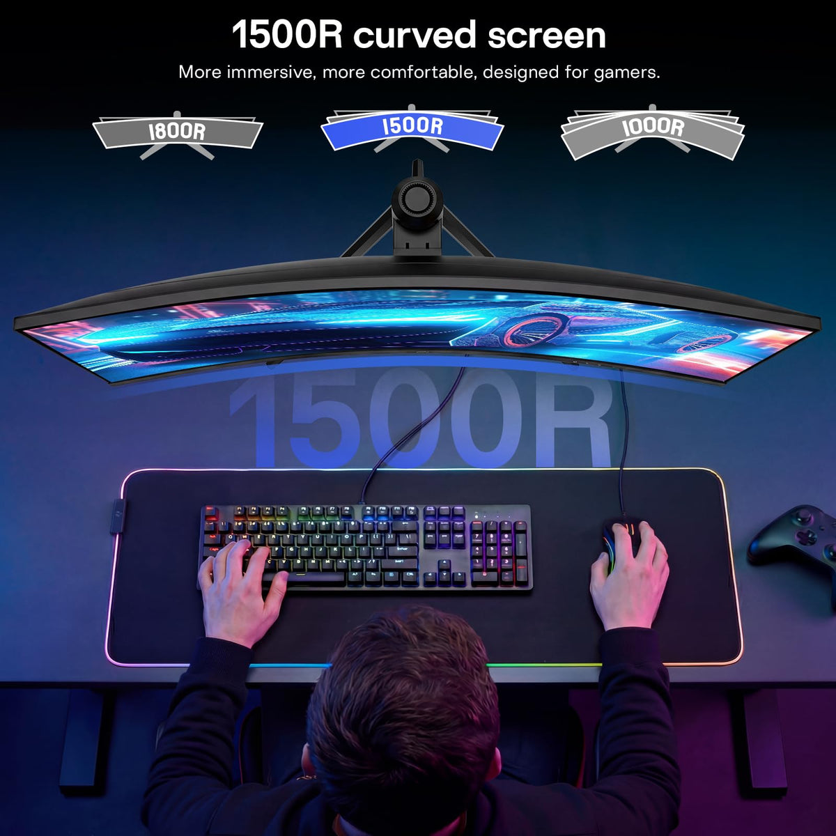 34 Inch 240Hz Ultrawide Curved Gaming Monitor WQHD 1500R HDR400 Q848618