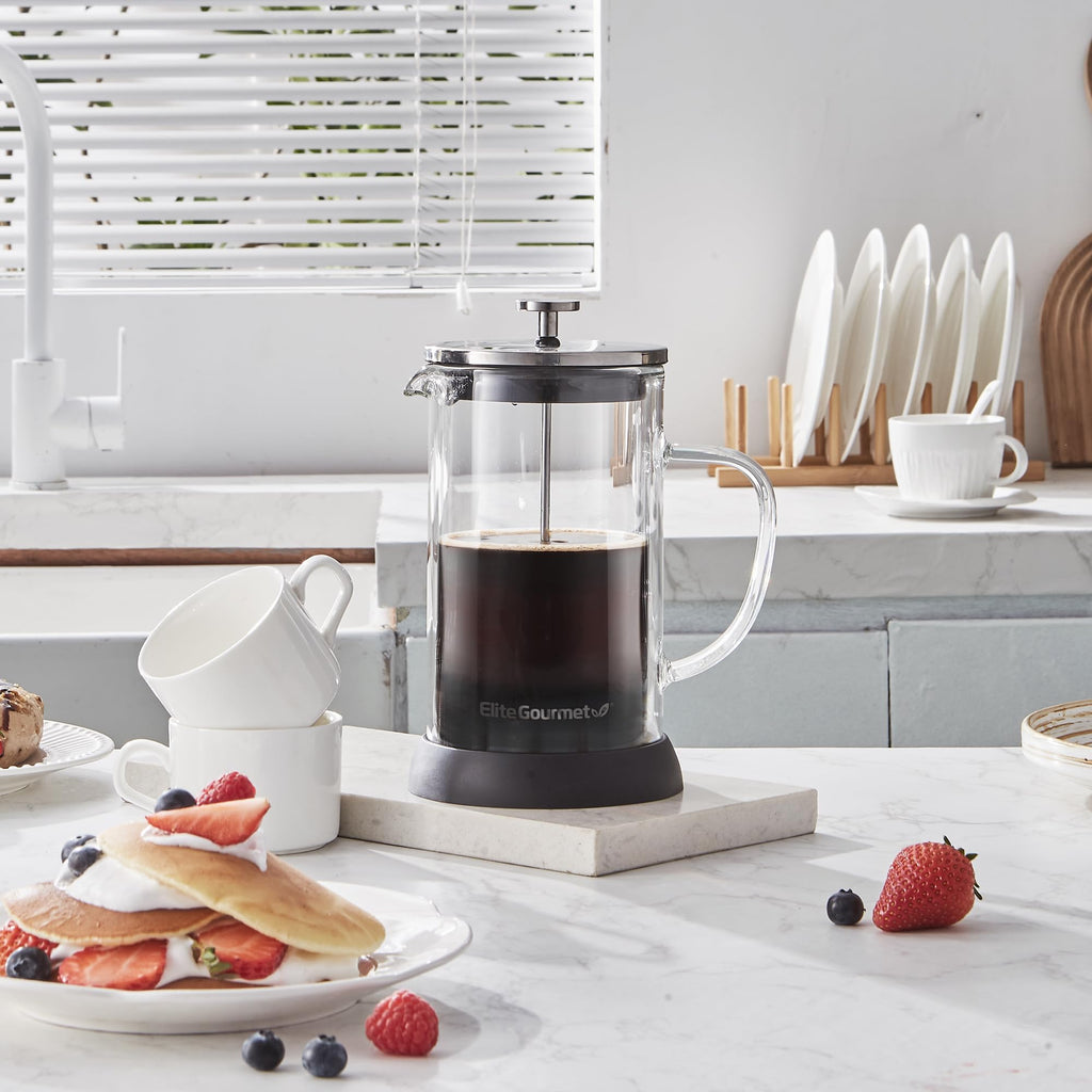 French Press Coffee Maker 1-Liter Glass Carafe Q543317