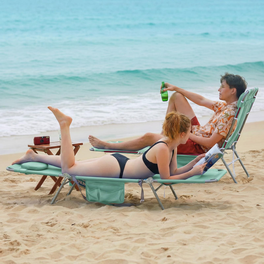 Portable Folding Beach Chair with Face Hole G7885