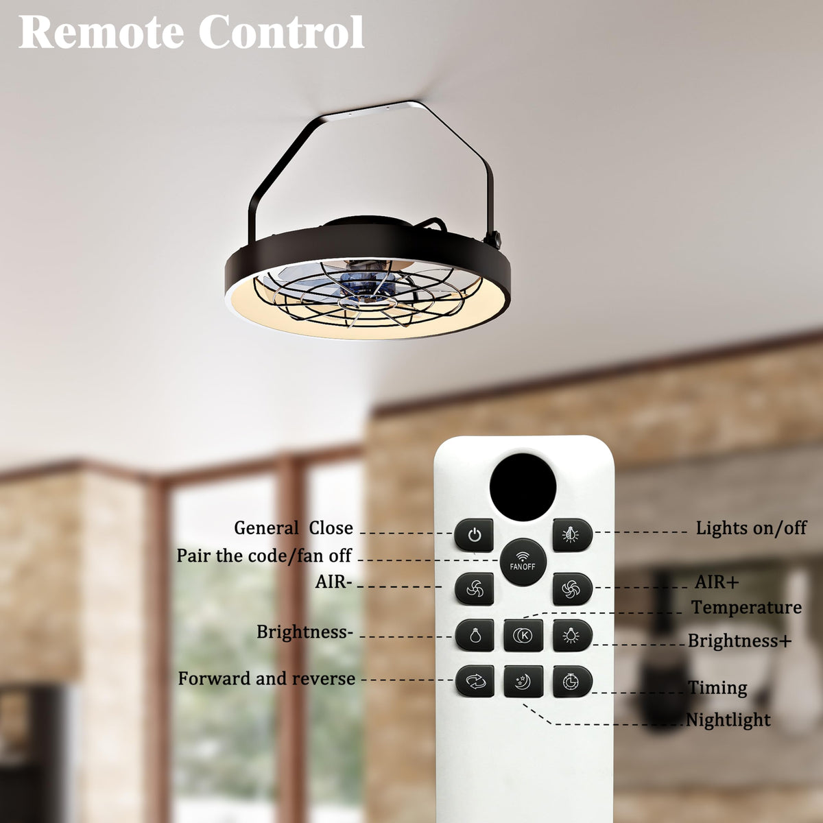 20 Inch Plug In Wall Mount Fan with Light I2892