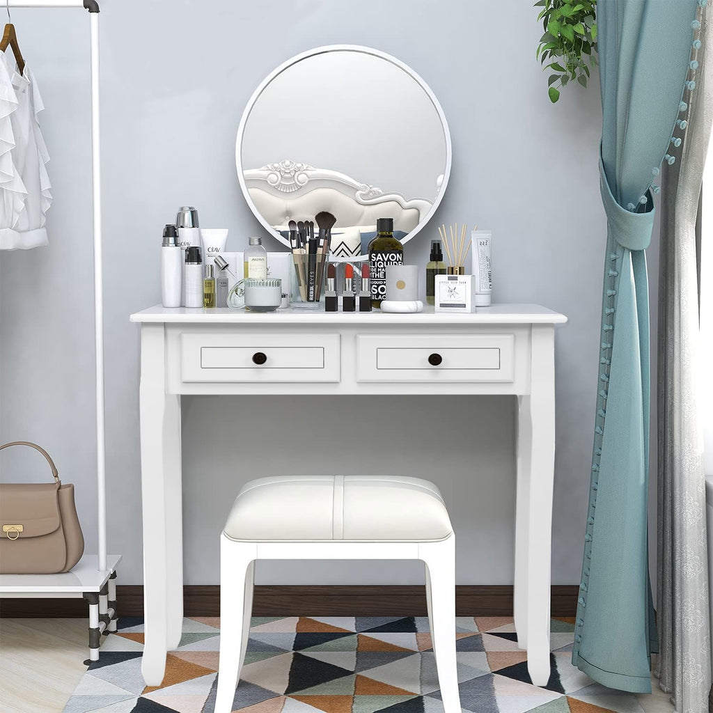White Writing Desk with Hutch C56396