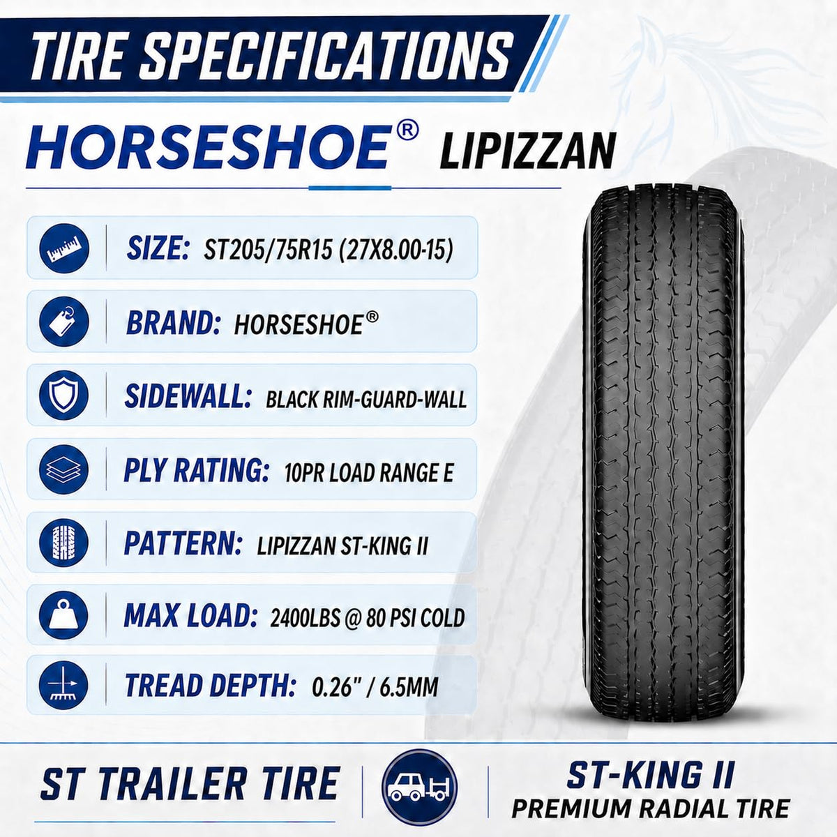 ST205/75R15 10-Ply Trailer Tires X94649