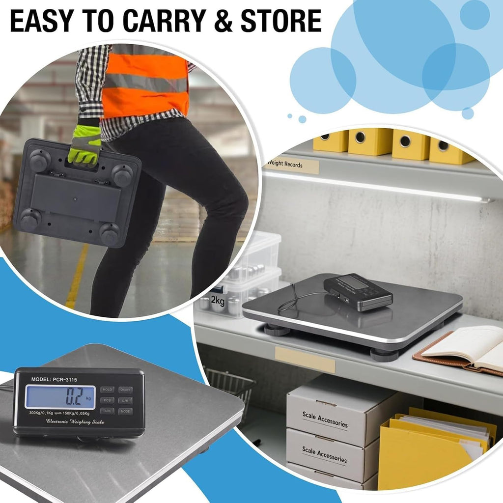 Heavy Duty Shipping Scale 660lbs Stainless Platform K93480