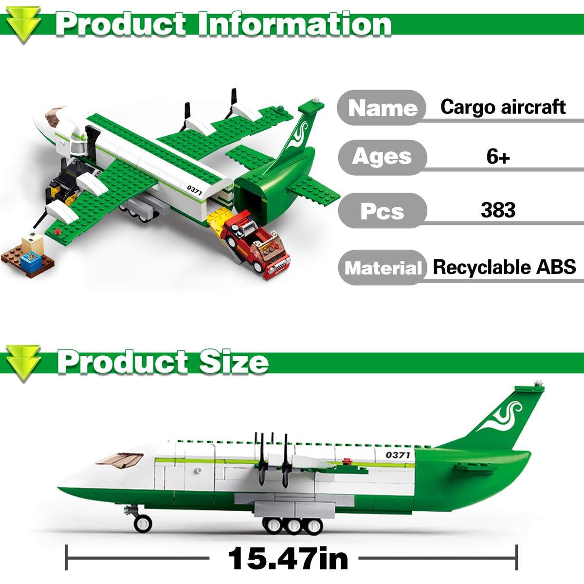 City Cargo Plane Building Set with Car T602