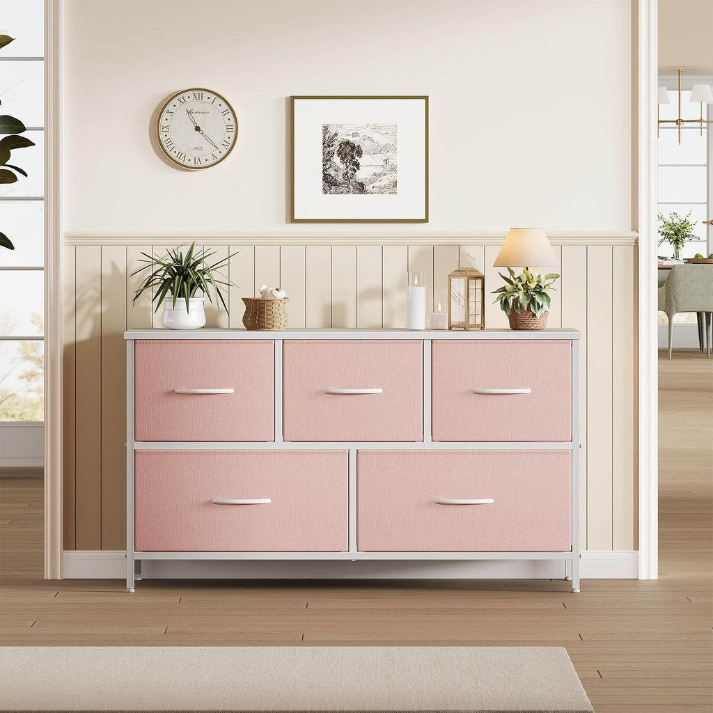 Pink 5 Drawer Dresser C72578
