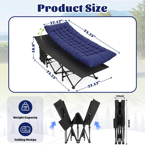 2 Pack Folding Camping Cot with Mattress Q6014
