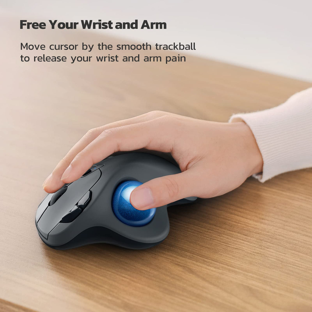 Wireless Ergonomic Thumb Control Trackball Mouse Z74351