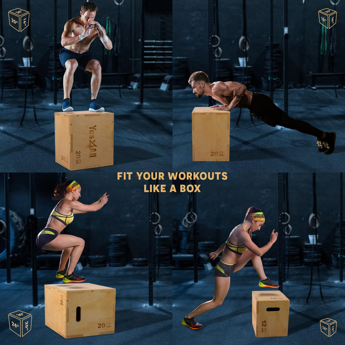 3-in-1 Wooden Plyo Box D53669