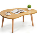 Low Oval Japanese Floor Coffee Table with Solid Wood Legs X66081