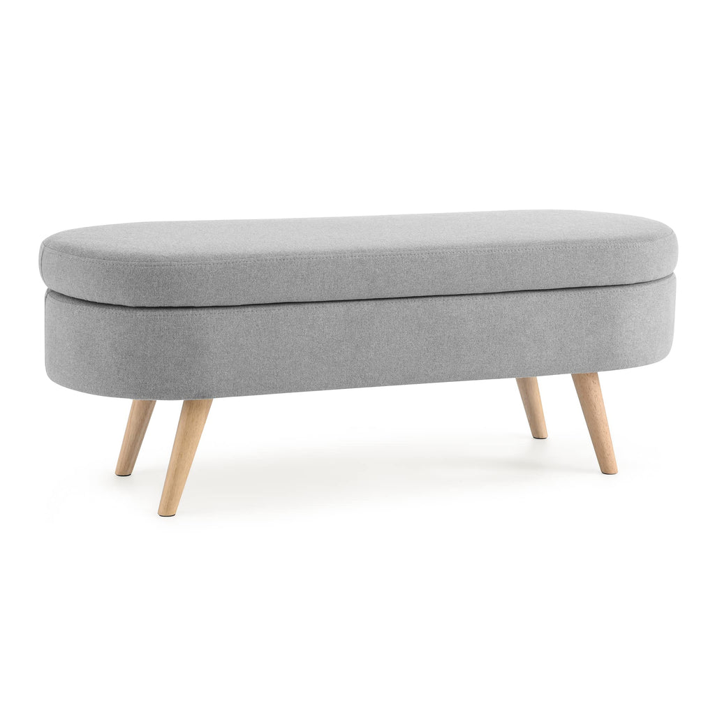 43.5" Oval Storage Bench Linen Fabric T708920