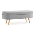 43.5" Oval Storage Bench Linen Fabric T708920