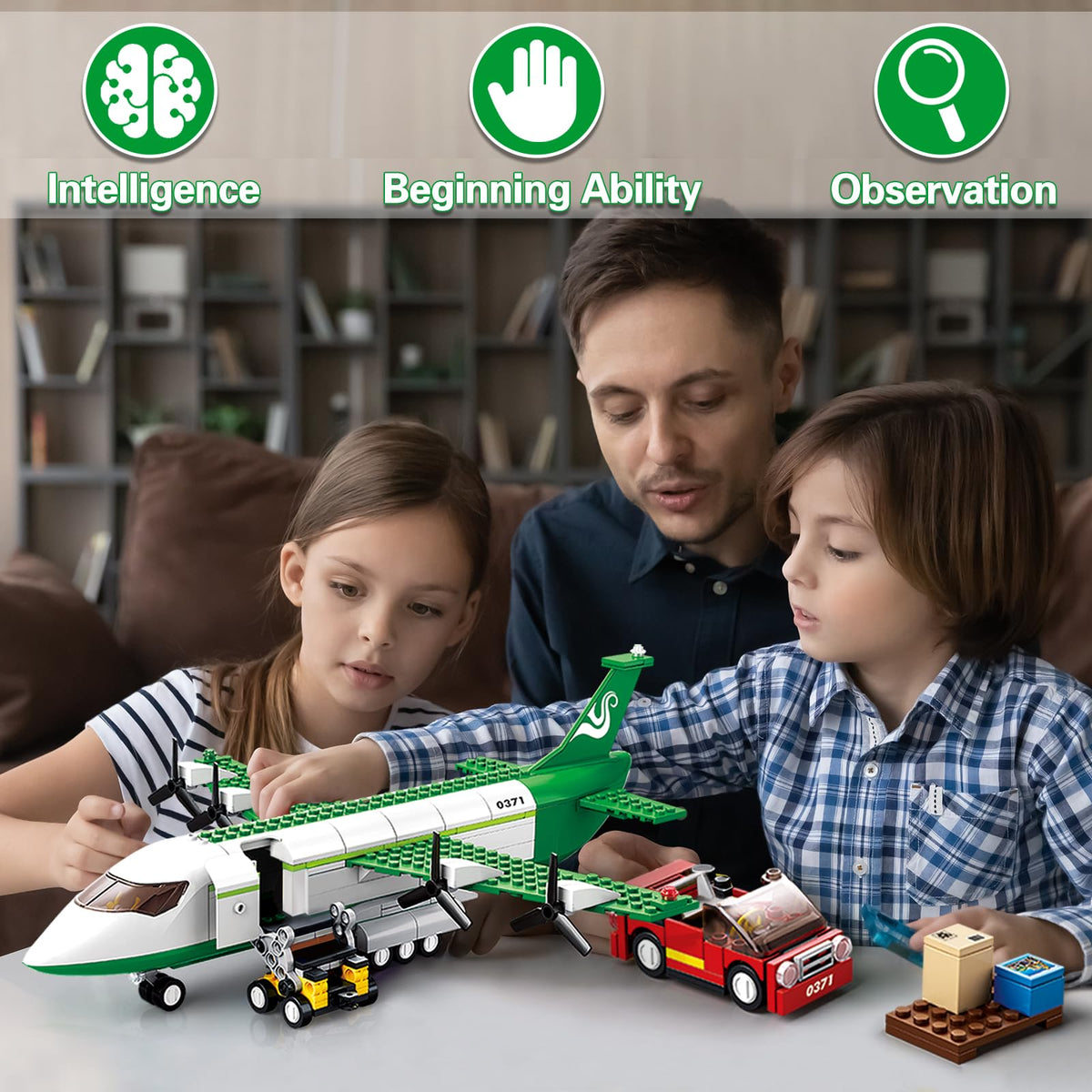 City Cargo Plane Building Set with Car T602