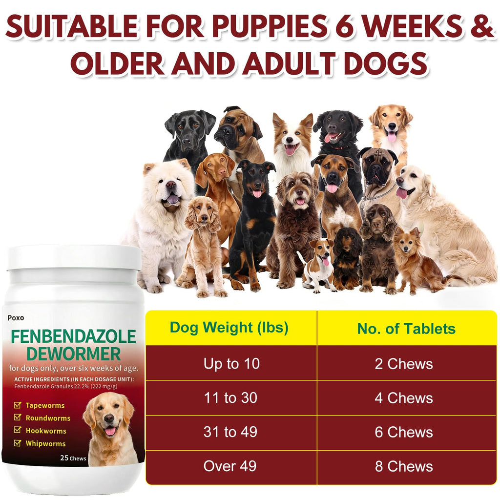 Fenbendazole Dog Dewormer 25 Chews Y598500