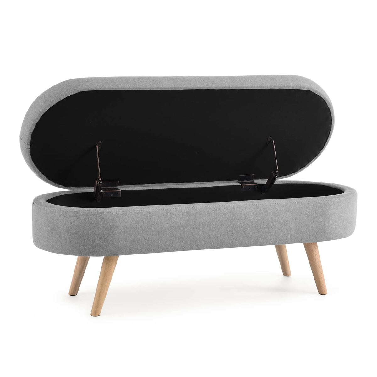 43.5" Oval Storage Bench Linen Fabric T708920