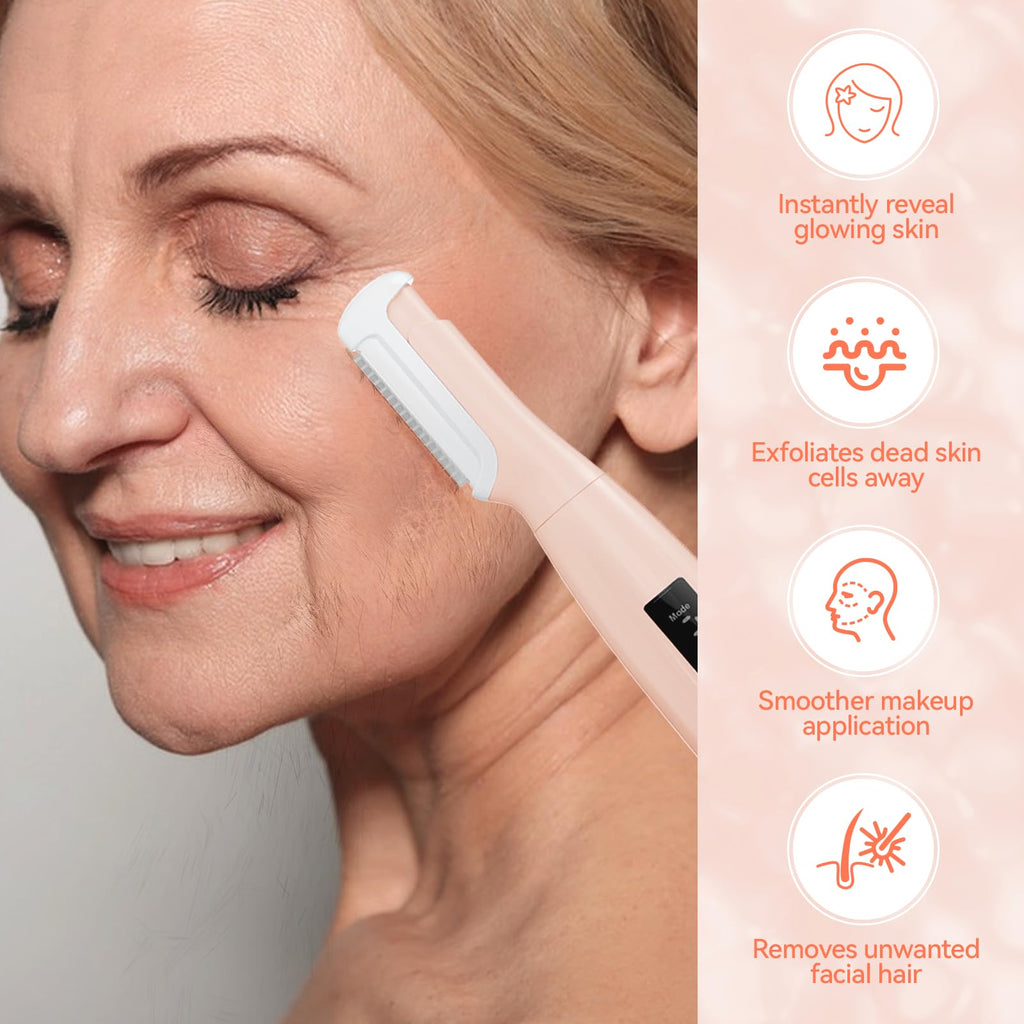 Pink Rechargeable Facial Razor with 8 Blades T766741