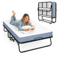 Folding Bed with 5" Foam Mattress Queen Size Metal Frame W551740
