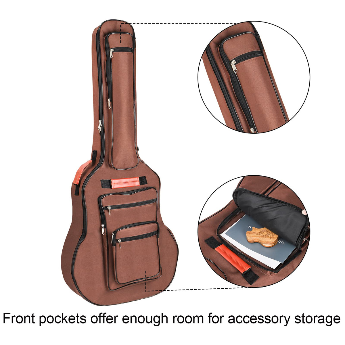 40 41 42 Inches 6 Pockets Waterproof Oxford Cloth Guitar Bag P676