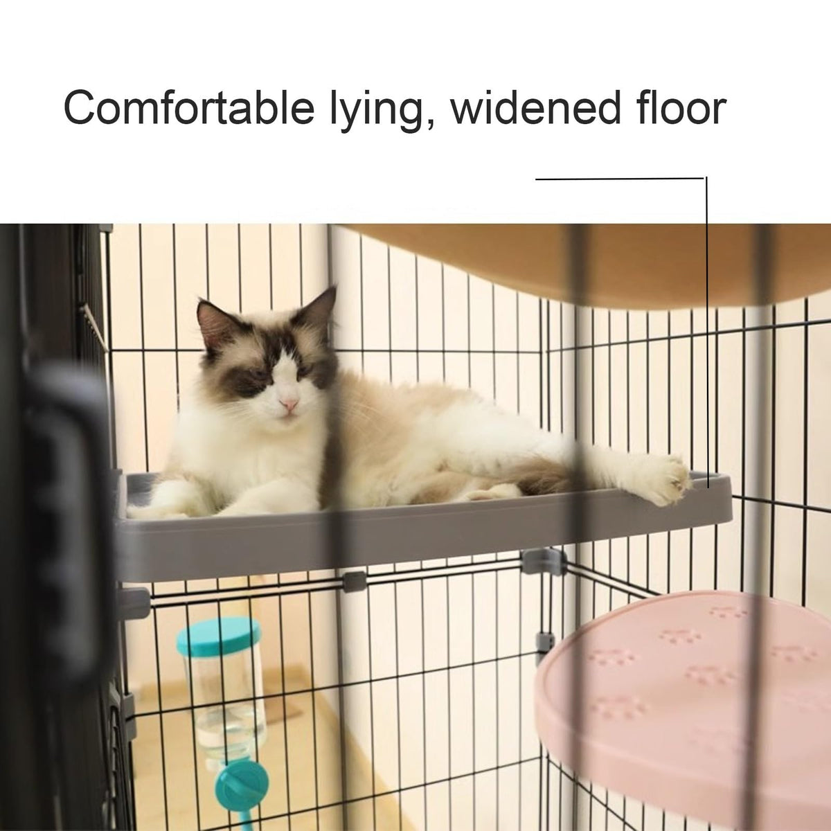 Foldable 4 Tier Detachable Cat Cage with Hammock A424400