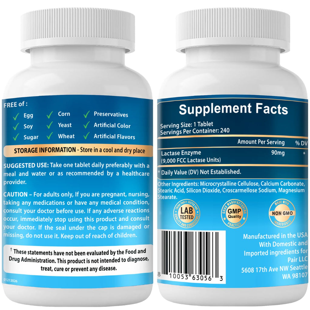 Lactase Enzyme 240 Tablets J58860