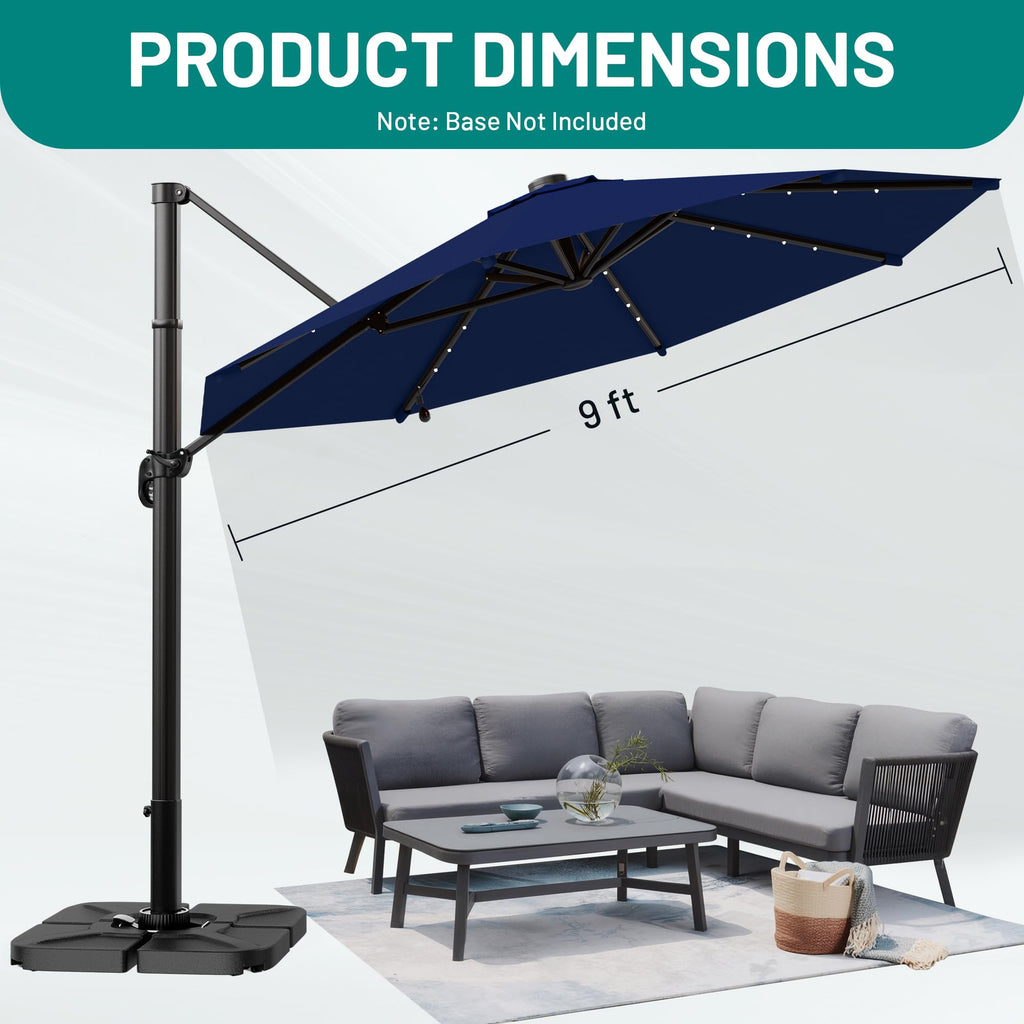 Cantilever Patio Umbrella with Lights Q485446
