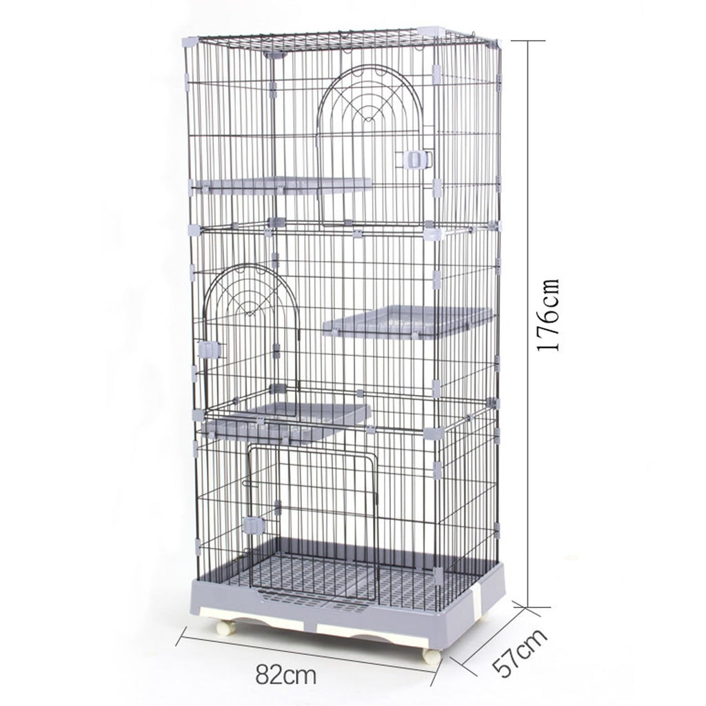 Foldable 4 Tier Detachable Cat Cage with Hammock A424400