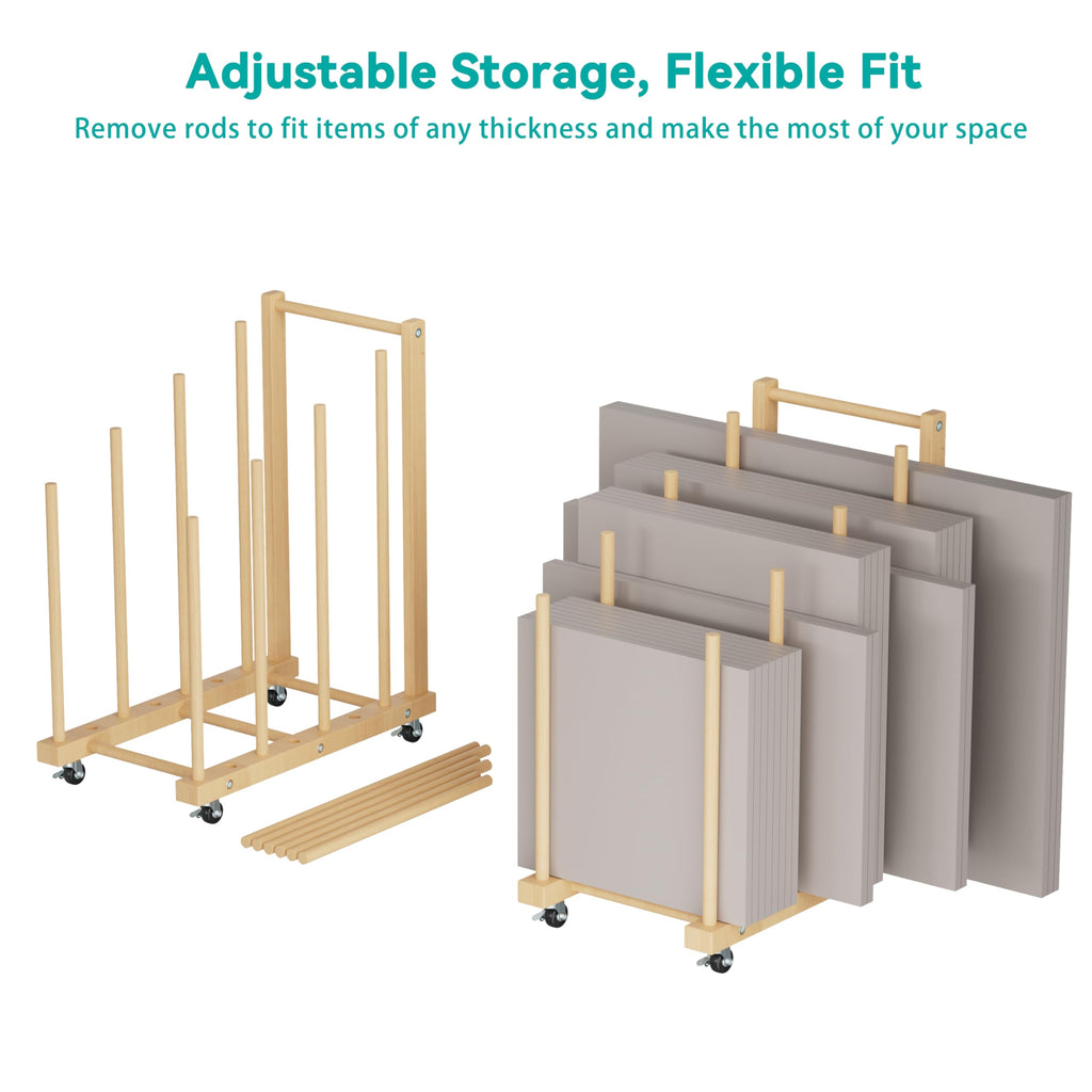 Canvas Storage Rack with Wheels and Handle K2405