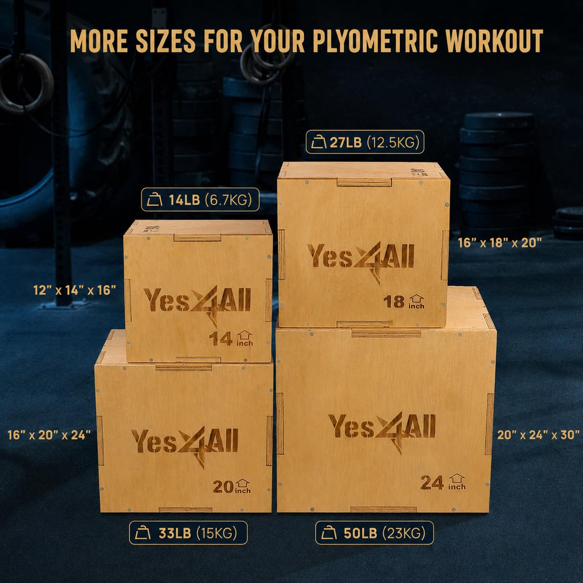 3-in-1 Wooden Plyo Box D53669