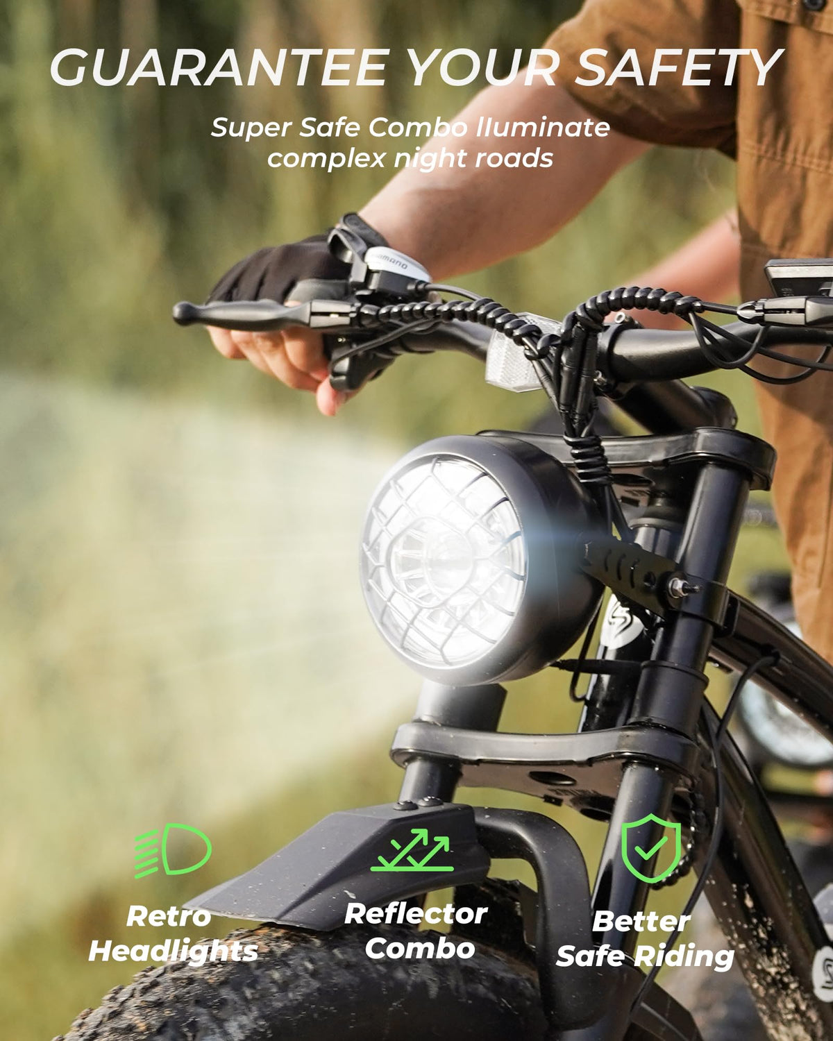 1000W 22 MPH 20"x4" Fat Tire Electric Bike M686