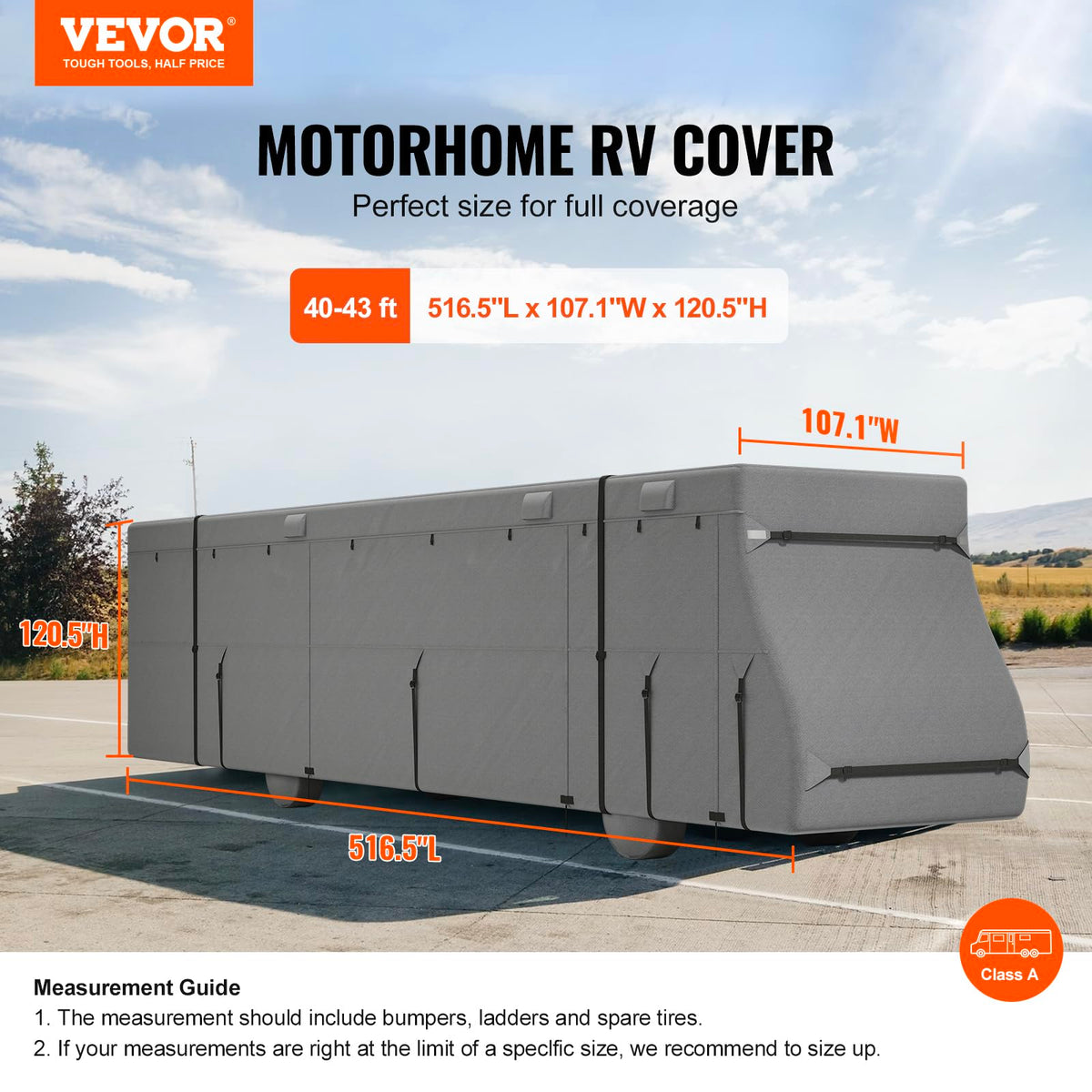 40-43 ft Non-Woven Fabric Waterproof RV Cover with Storage Bag U901