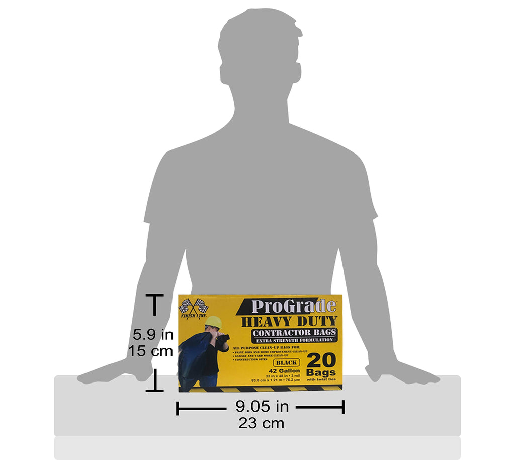 42 Gallon Black Heavy Duty Contractor Trash Bags Q916