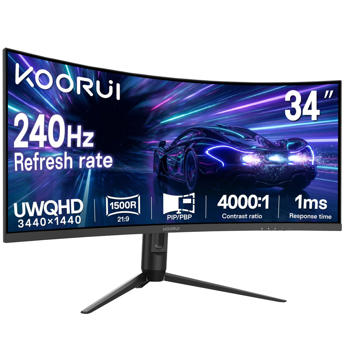 34 Inch 240Hz Ultrawide Curved Gaming Monitor WQHD 1500R HDR400 Q848618