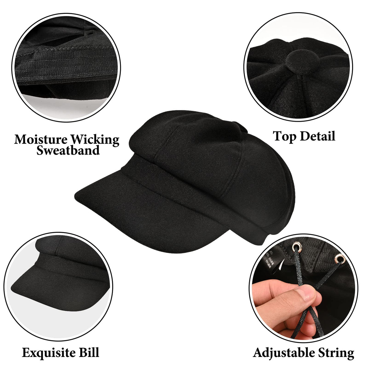 Wool Blend Newsboy Cap O323