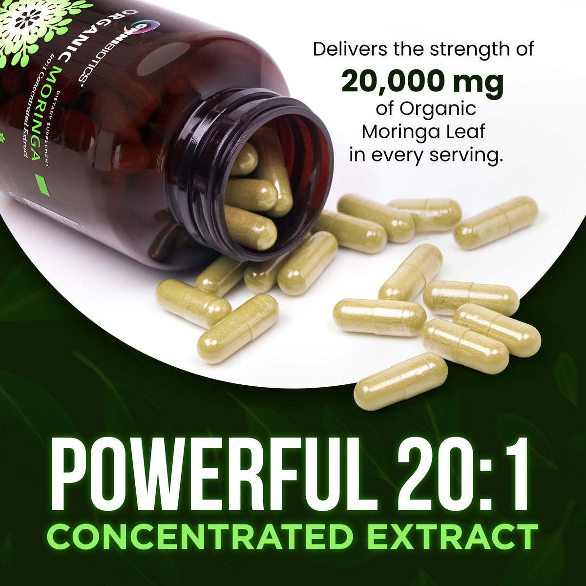 Organic Moringa 1000mg 120 Vegan Capsules T31176