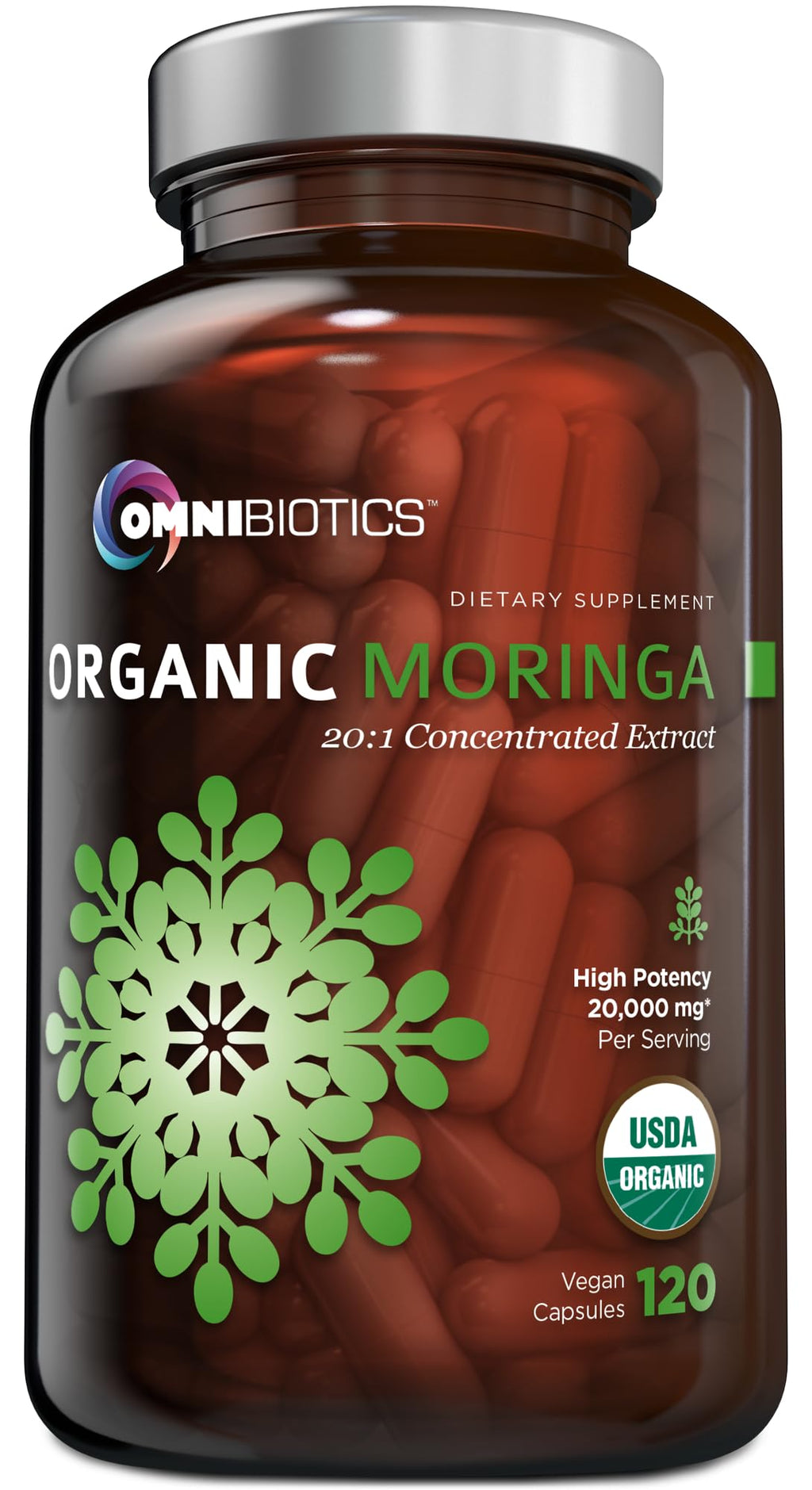 Organic Moringa 1000mg 120 Vegan Capsules T31176