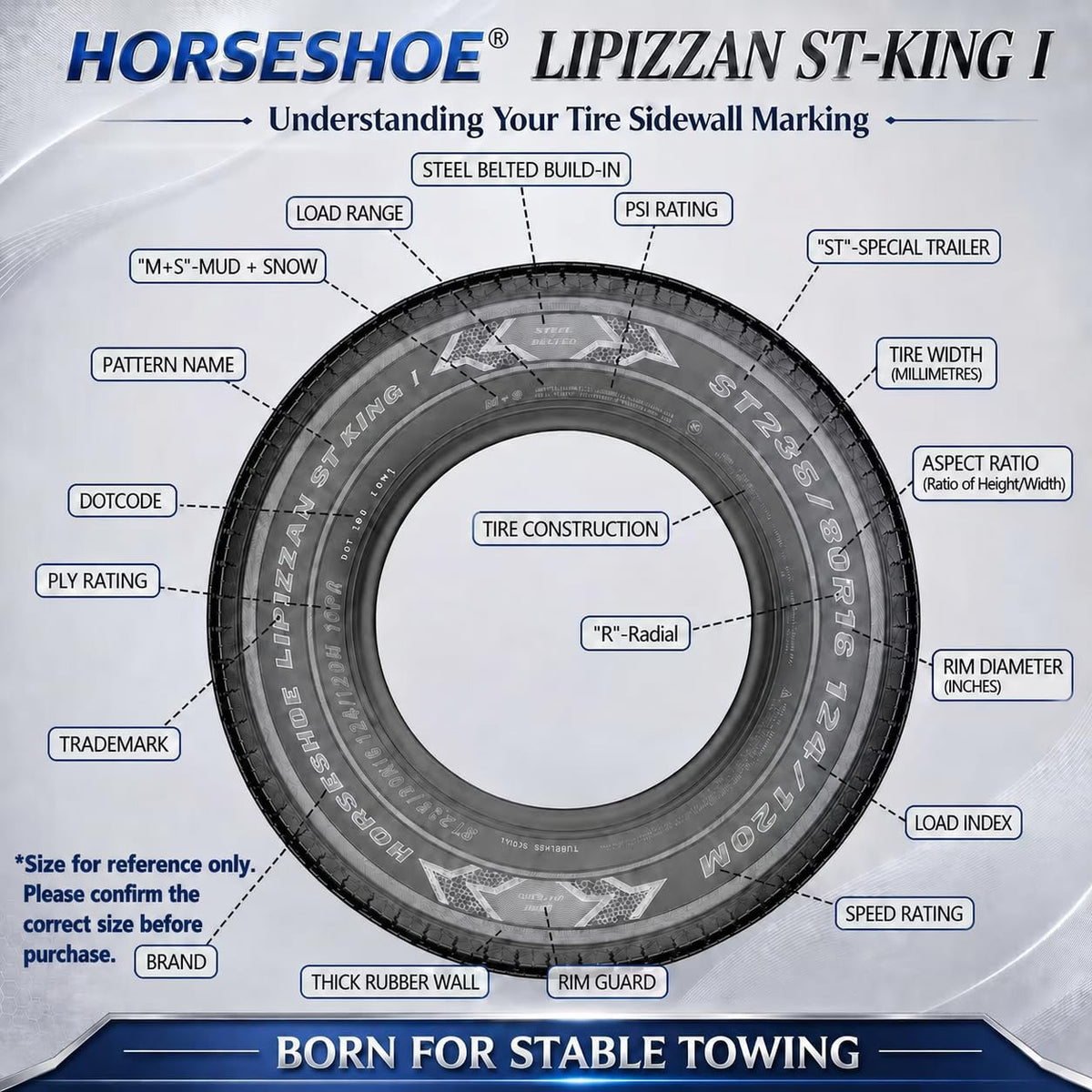 ST205/75R15 10-Ply Trailer Tires X94649