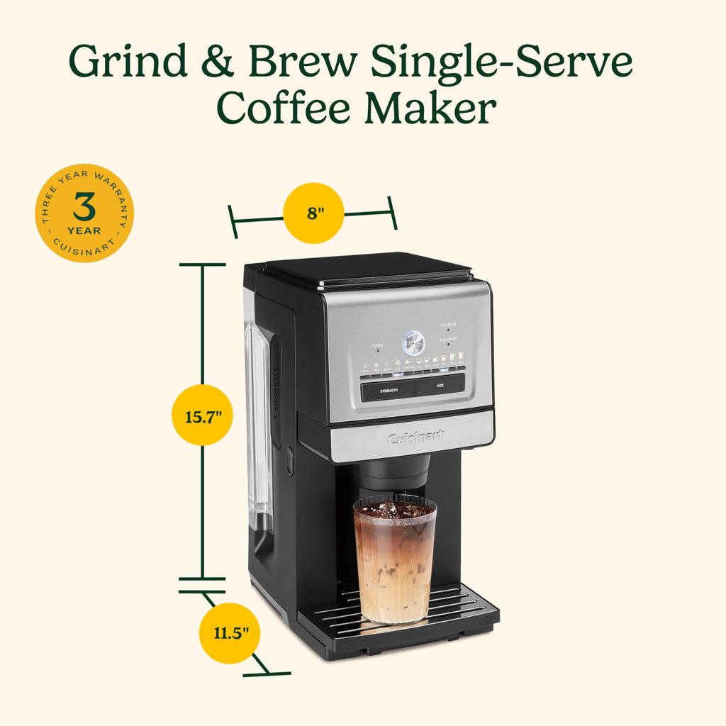 Grind and Brew Single Serve Coffee Maker, 6 Cup Sizes S558