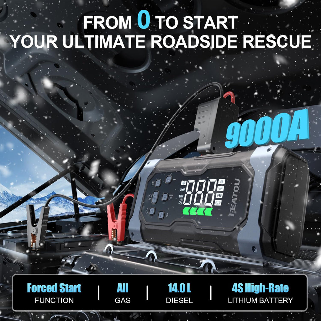 9000A Jump Starter with Air Compressor H46141