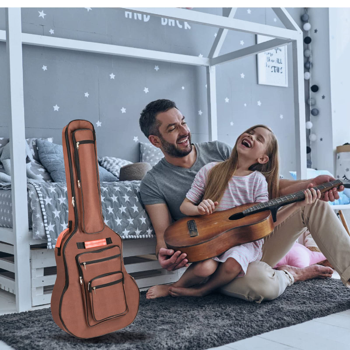 40 41 42 Inches 6 Pockets Waterproof Oxford Cloth Guitar Bag P676