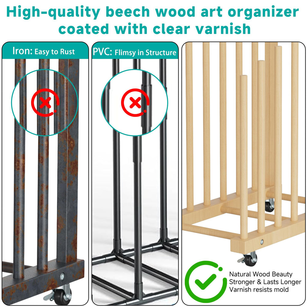 Canvas Storage Rack with Wheels and Handle K2405
