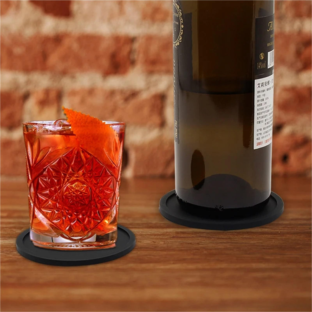 32 Pc Black Silicone Coasters Y910