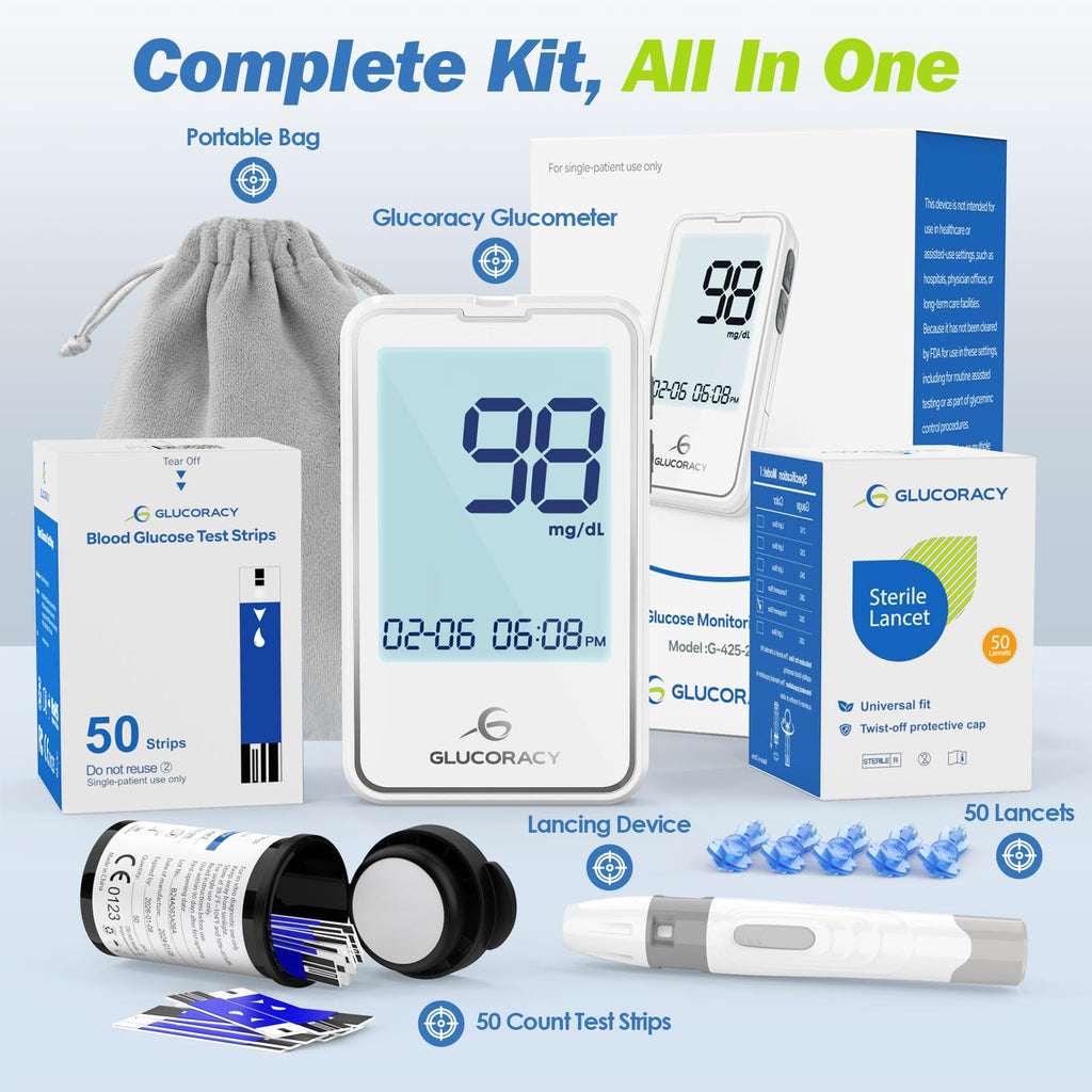 Blood Glucose Monitor Kit with 50 Test Strips I945928