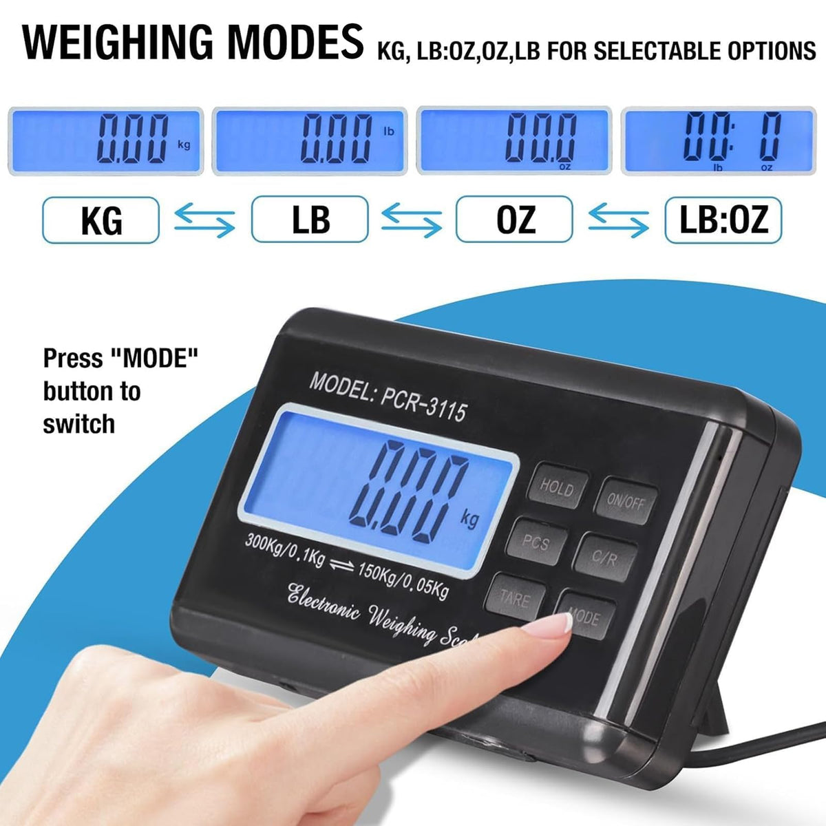 Heavy Duty Shipping Scale 660lbs Stainless Platform K93480